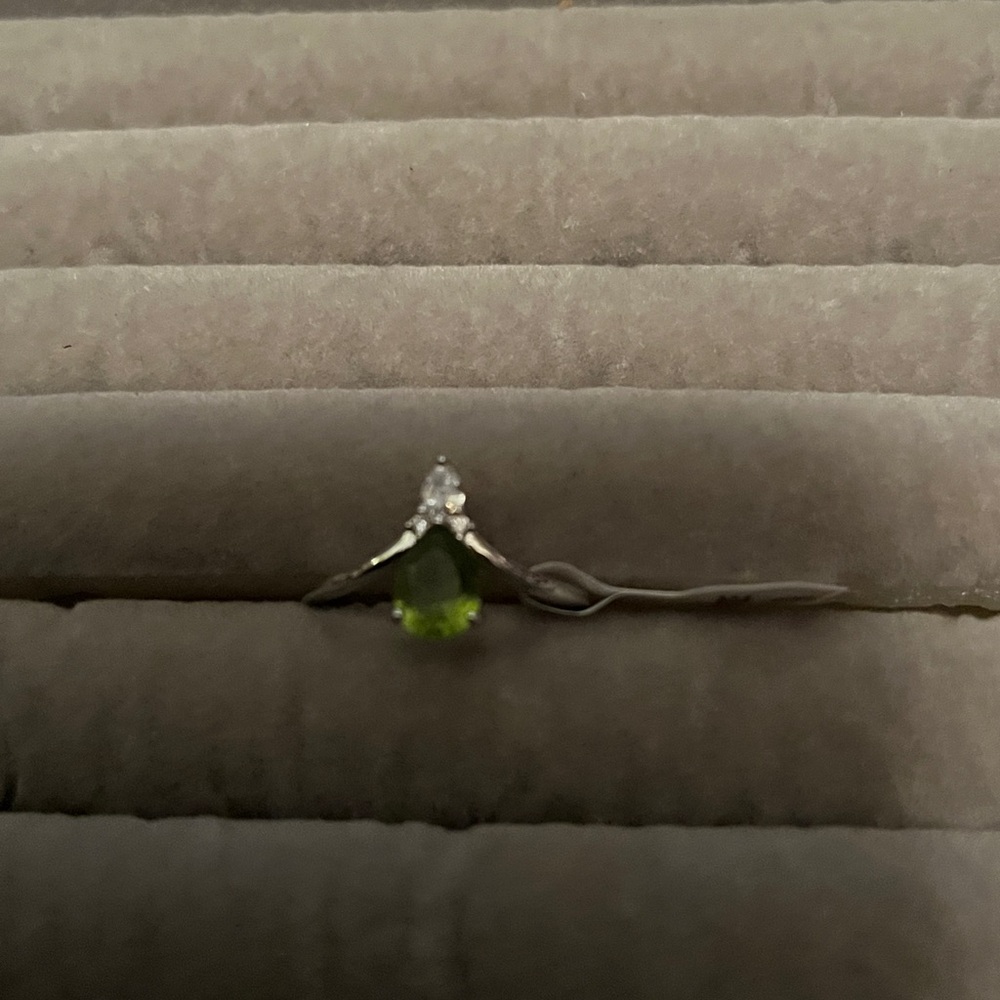 Green Topaz Silver Ring